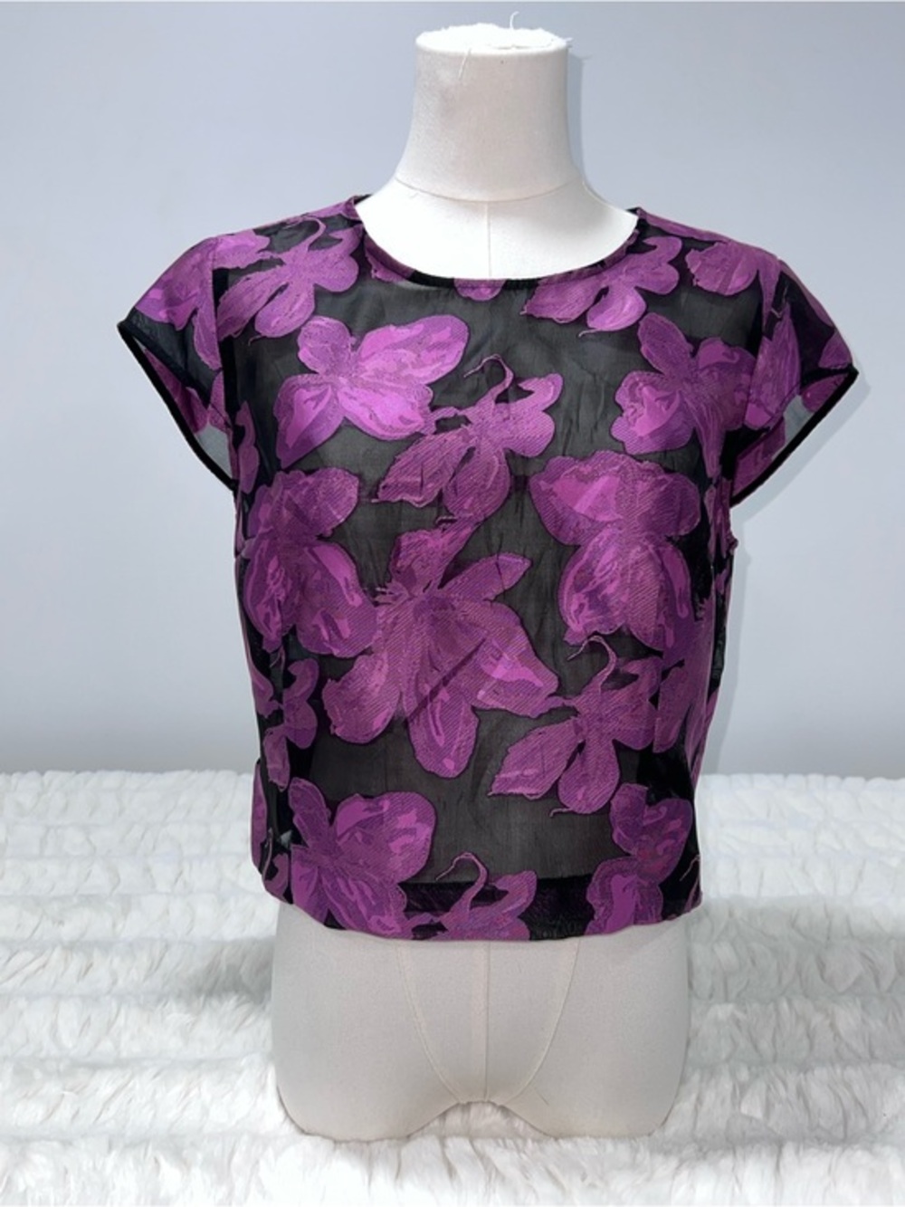 Abbey Glass Sheer Floral Blouse